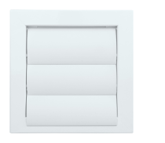 Kovová větrací mřížka se samotížnými lamelami bez příruby 200x200 mm, bílá