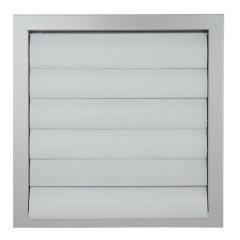 Kovová větrací mřížka se samotížnými lamelami bez příruby 350x350 mm, šedá