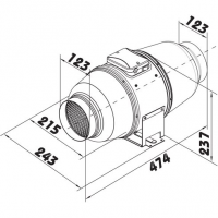 Potrubní ventilátor AP QUIET černý (3)