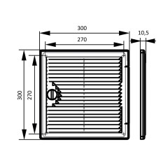 Revizní dvířka s větrací mřížkou 300x300mm (4)