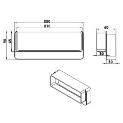 PVC přechod hranatý osový 220x90 mm/204x60 mm (4)